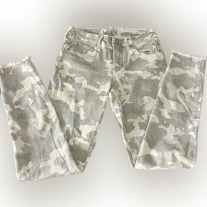 Dear John Gisele High Waist Skinny Jeans Womens 25 Multicolor Camouflage Zip Fly